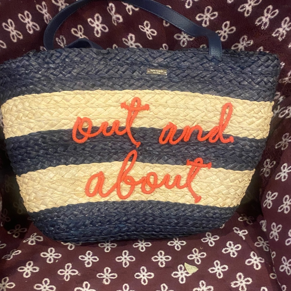 Kate Spade..Out and About Navy and Beige Tote Bag